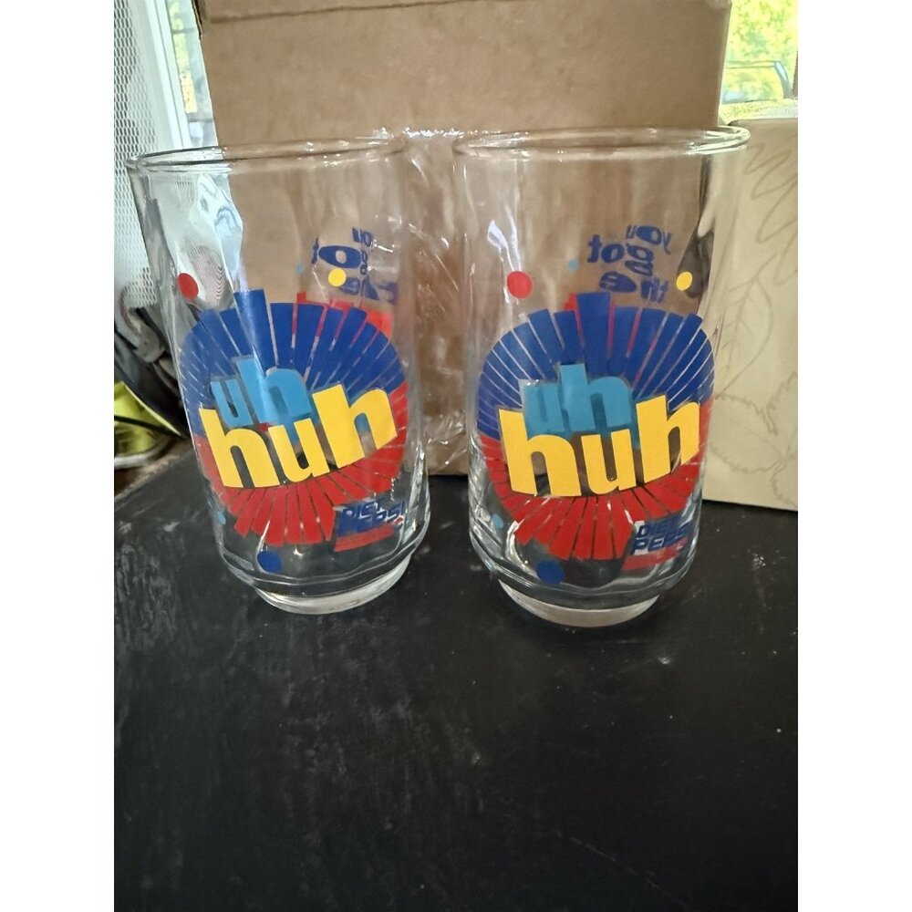 You Got The Right One Baby" Set Of 2 Vintage Diet Pepsi Drink Beverage Glasses